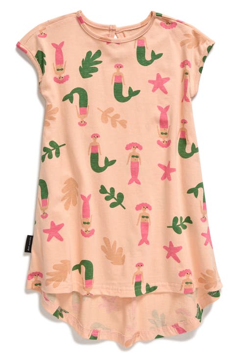 Kids' Mermaid Cotton Drop Back Dress (Little Kid)