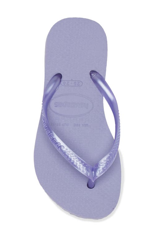 Shop Havaianas Slim Flip Flop In Lilac Breeze