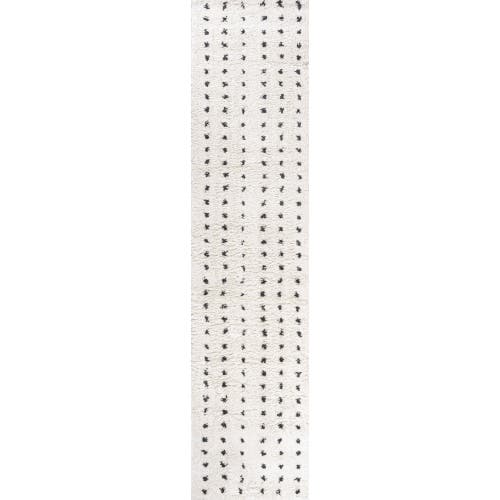 Jonathan Y Pele Modern Geometric Dot Shag Area Rug In White/gray