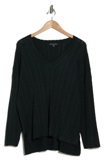 ADRIANNA PAPELL ADRIANNA PAPELL POPCORN & POINTELLE KNIT SWEATER 