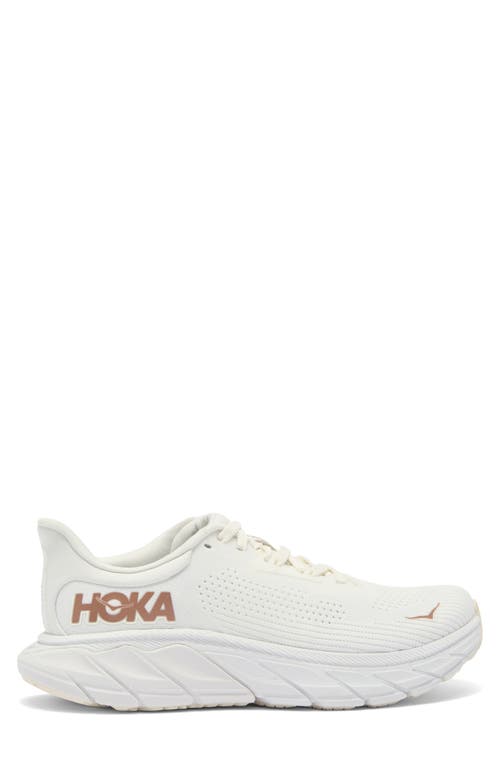 Shop Hoka Arahi 7 Running Shoe In Blanc De Blanc/rose Gold