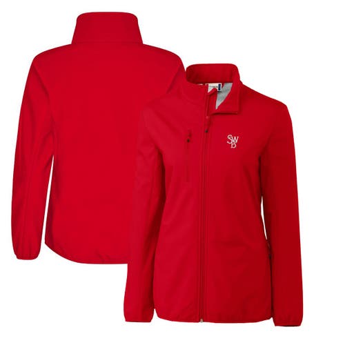 Women's Cutter & Buck Red Scranton Wilkes-Barre RailRiders Clique Trail Stretch Softshell Full-Zip Jacket