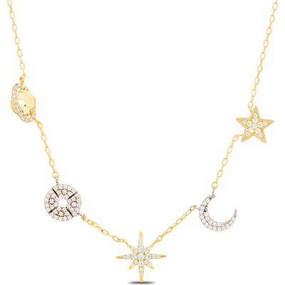Lesa Michele Cubic Zirconia Charm Necklace