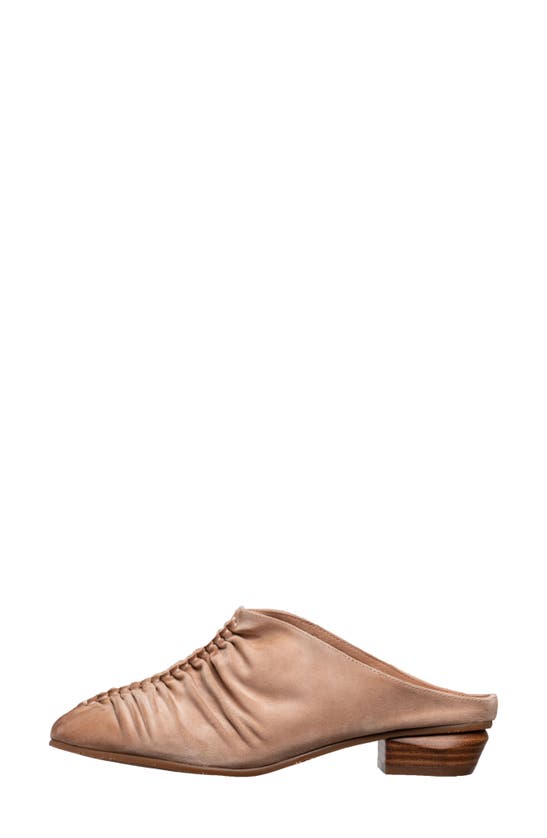 Shop Antelope Liselle Ruched Mule In Peach Suede