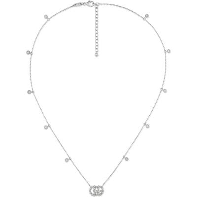 Gucci Gg Running Diamond Pendant Necklace