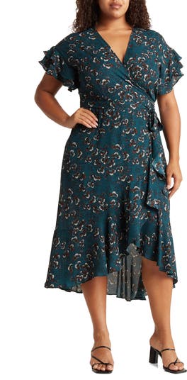 MAX STUDIO High Low Wrap Dress Nordstromrack