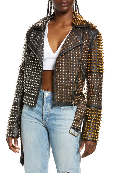 studded leather jacket | Nordstrom