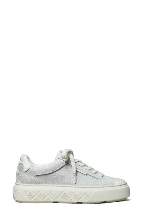 Tory Burch Ladybug Sneaker In Silver Glitter/blanc