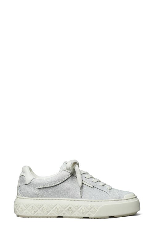 Shop Tory Burch Ladybug Sneaker In Silver Glitter/blanc