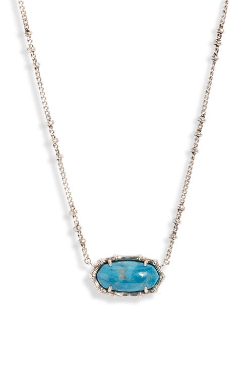 Shop Kendra Scott Elisa Bamboo Texture Pendant Necklace In Silver Indigo Magnesite