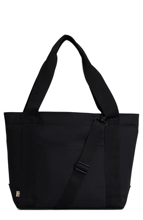 Beis Mini Work Faux Leather Tote - Black