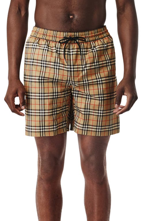 burberry Guildes Vintage Check Swim Trunks in Archive Beige