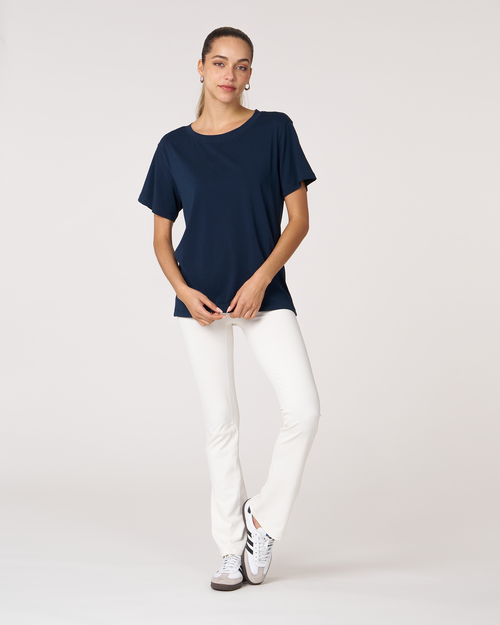 Shop Rebody Active Rebody Essentials Oversized Short Sleeve Top In Navy