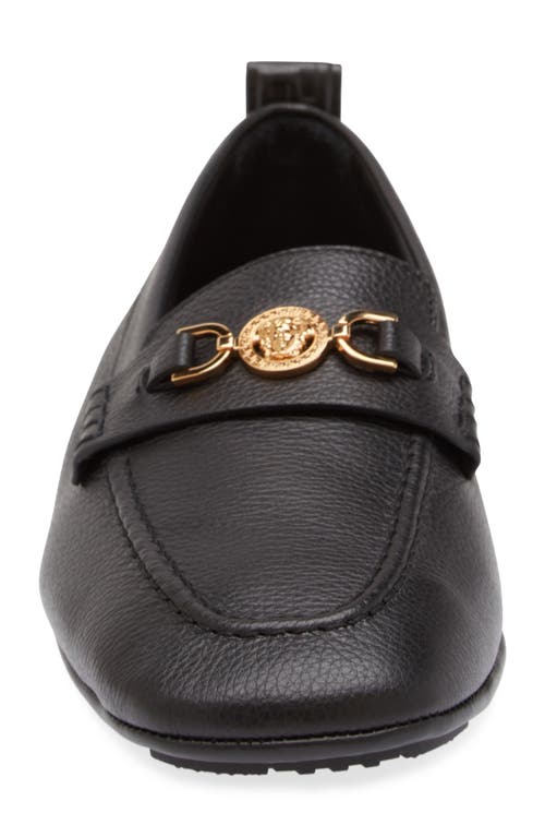 Shop Versace Villa Driving Shoe In Black- Gold