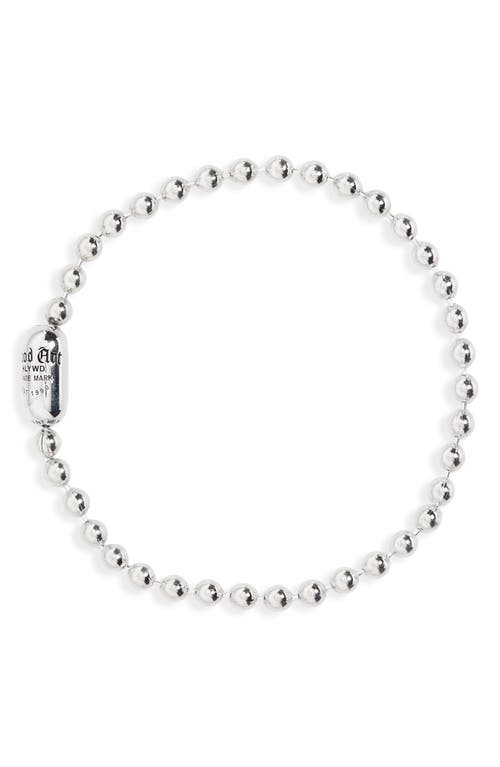 Men's Logo Pop Lock Ball Chain Bracelet in Silver