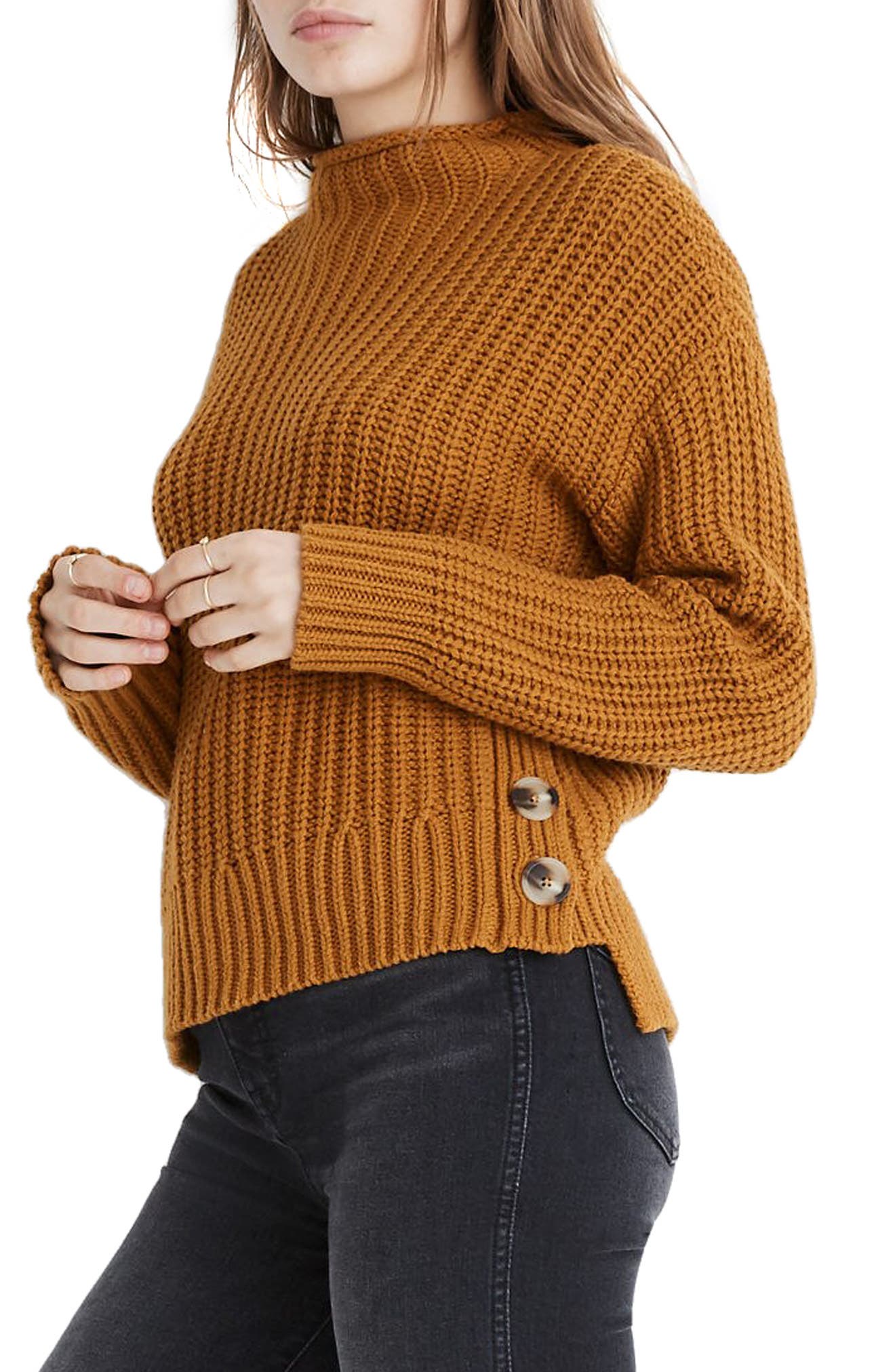 Madewell | Mock Neck Side-Button Pullover Sweater | Nordstrom Rack