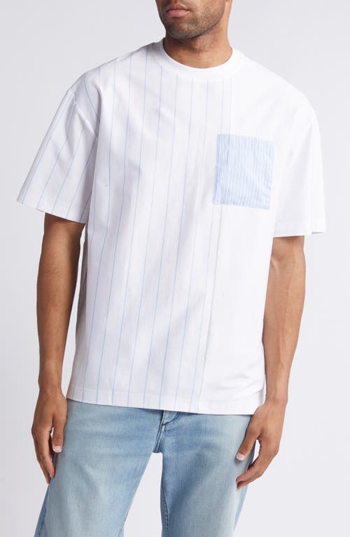 Hugo Boss Boss Tiburt Stripe T-shirt In Light Blue