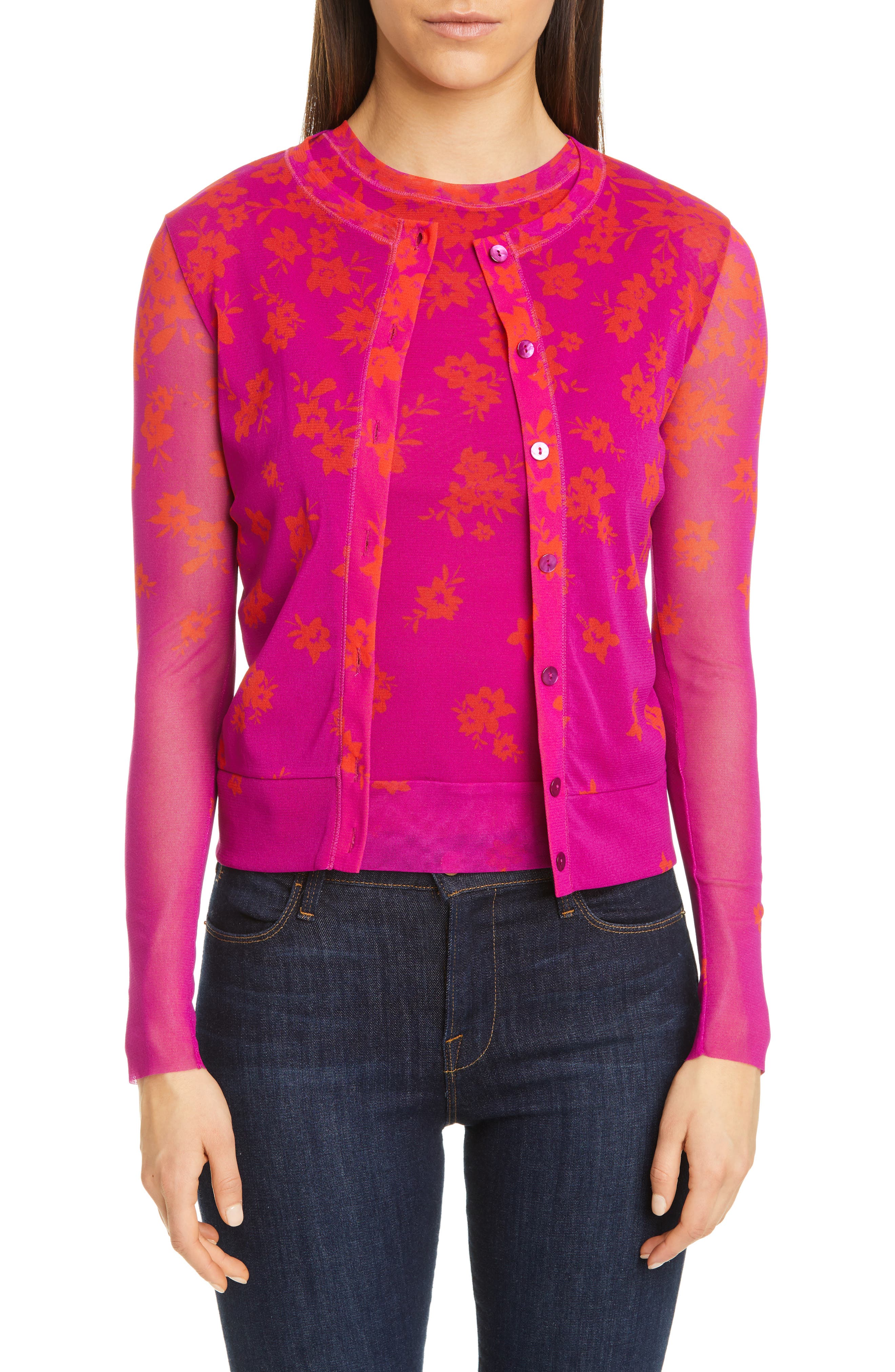 floral mesh cardigan