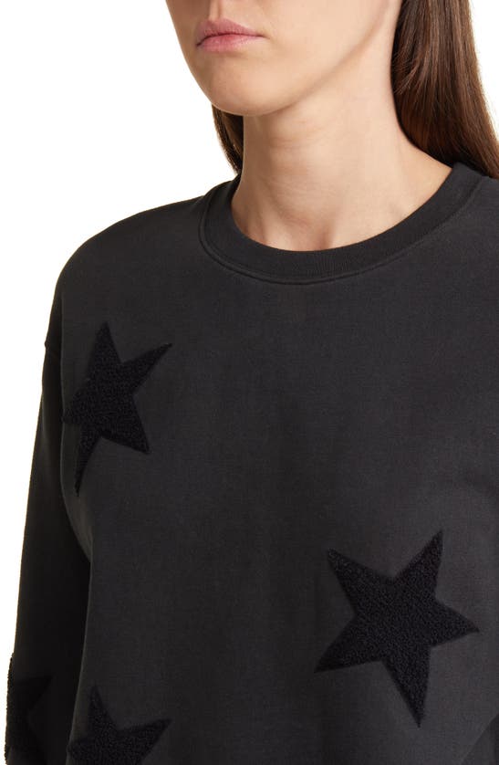 Shop Rails Sonia Star Appliqué Cotton Sweatshirt In Black