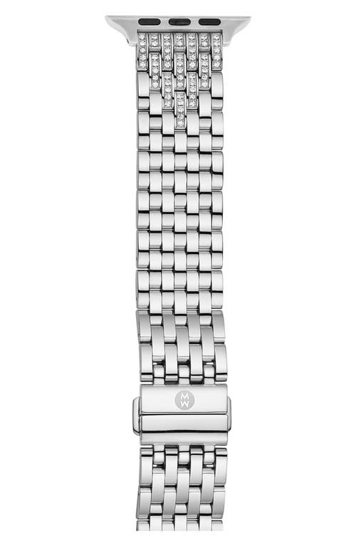 MICHELE Diamond 20mm Apple WatchÂ Bracelet Watchband in Chrome at Nordstrom