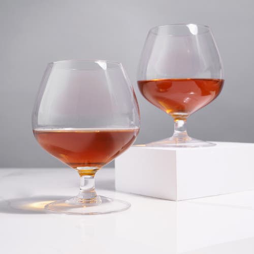 Viski Raye Crystal Wingback Brandy Glasses Set Of 2 In Clear