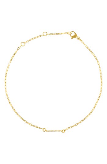 Adornia Pavé Cubic Zirconia Initial Anklet In Gold-i