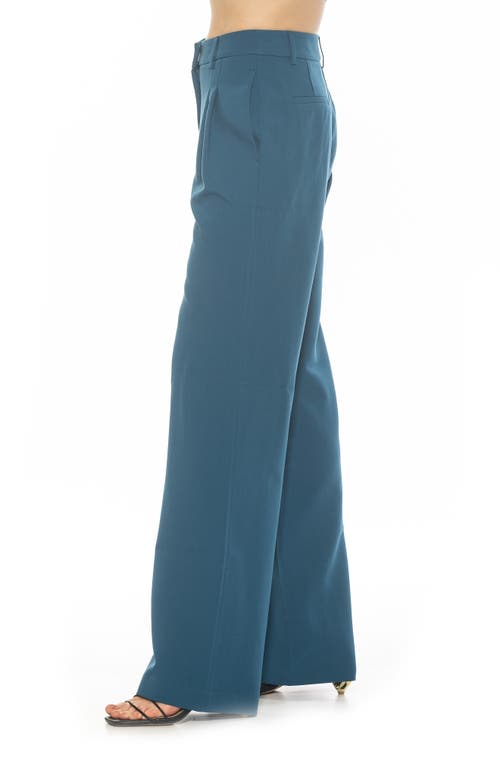 Alexia Admor Ellie Pleated Wide Leg Pants In Teal
