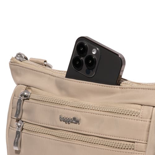 Baggallini Pocket Belt Bag Waist Pack And Crossbody In Taupe Twill