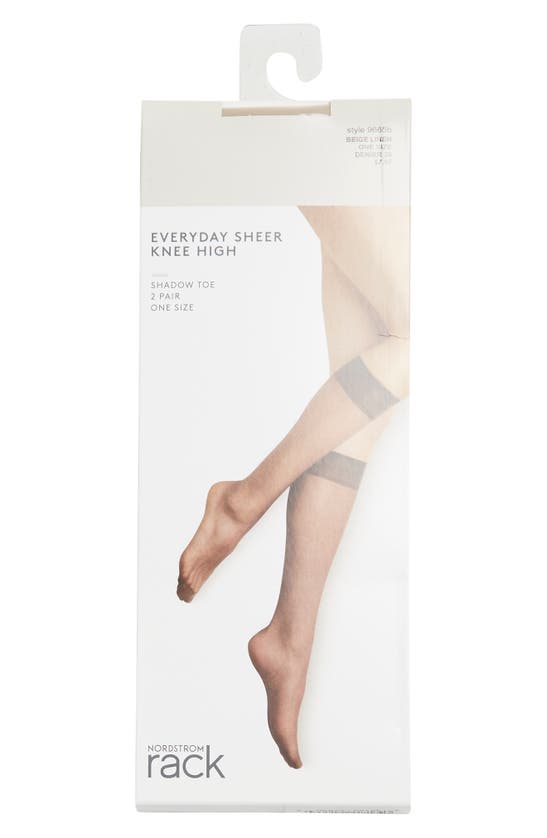 Nordstrom Rack Knee High Sheer Socks In Beige Linen