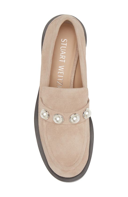 Shop Stuart Weitzman Portia Bold Loafer In Sabbia Leather