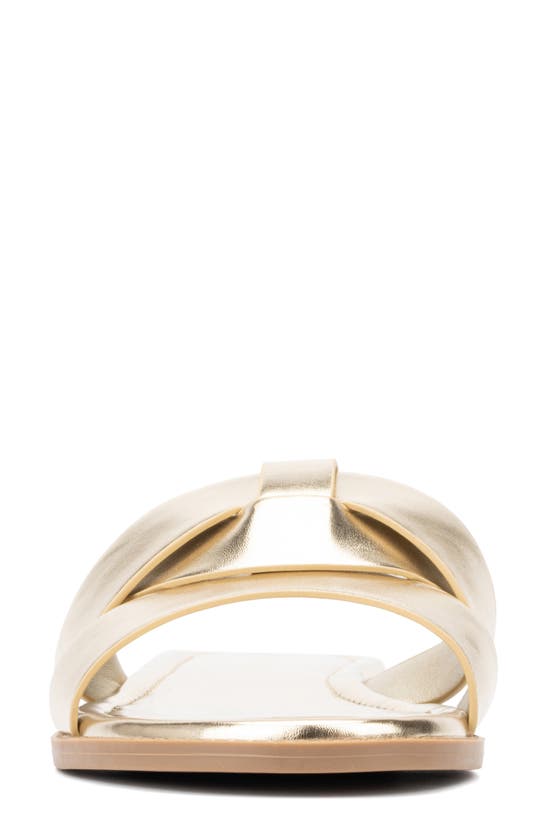 Fashion To Figure Tiana Slide Sandal In Gold
