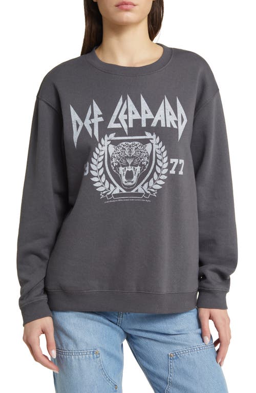 Def Leppard Fleece Graphic Sweatshirt in Washed Black
