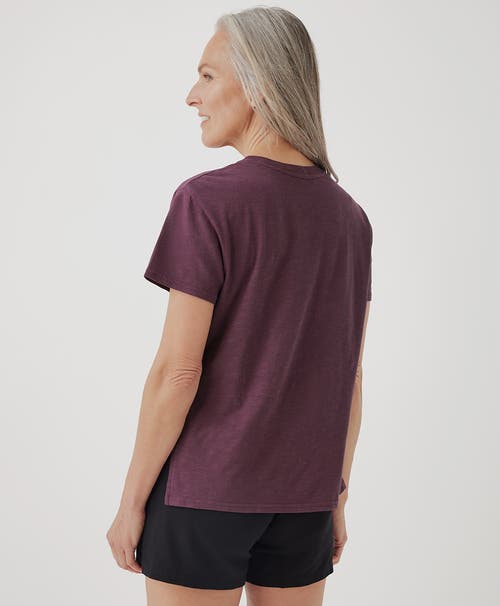 Pact Organic Featherweight Slub Oversized Tee In Maroon