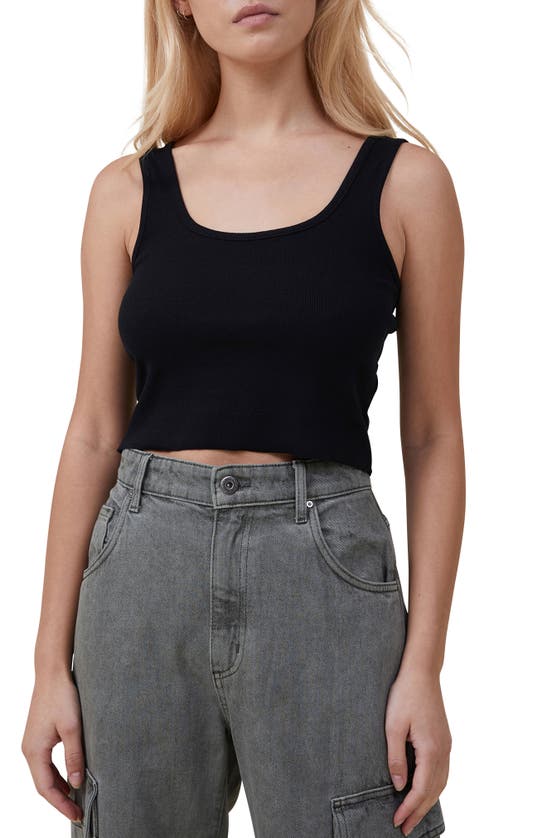 Shop Cotton On The One Rib Crop Tank In Black