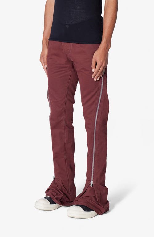 Mnml D519 Zip Flare Leg Jeans In Red