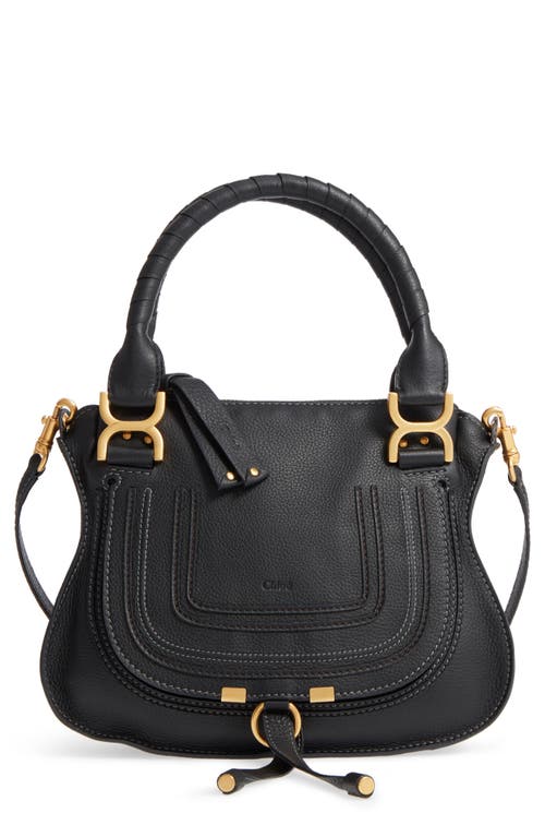 Chloé Small Marcie Leather Satchel in Black at Nordstrom