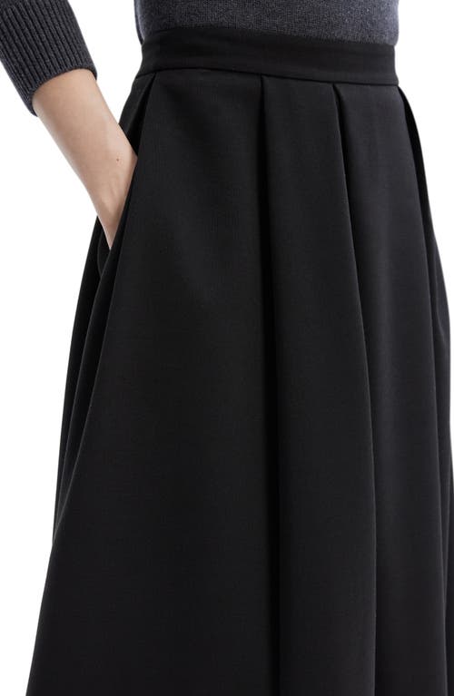 Theory Irregular Pleat Maxi Skirt In Black