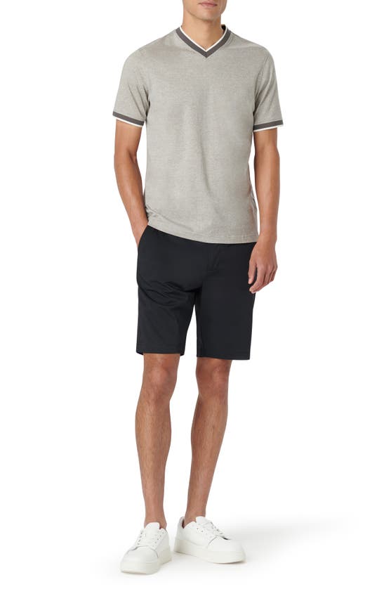 Bugatchi High V-neck T-shirt In Asphalt