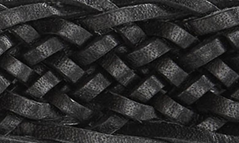 Shop Mango Woven Leather Belt In Black