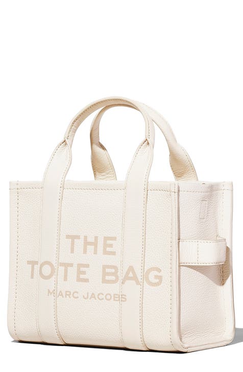 Marc Jacobs Small Tote Bag In Ivory And Black Color Leather in White