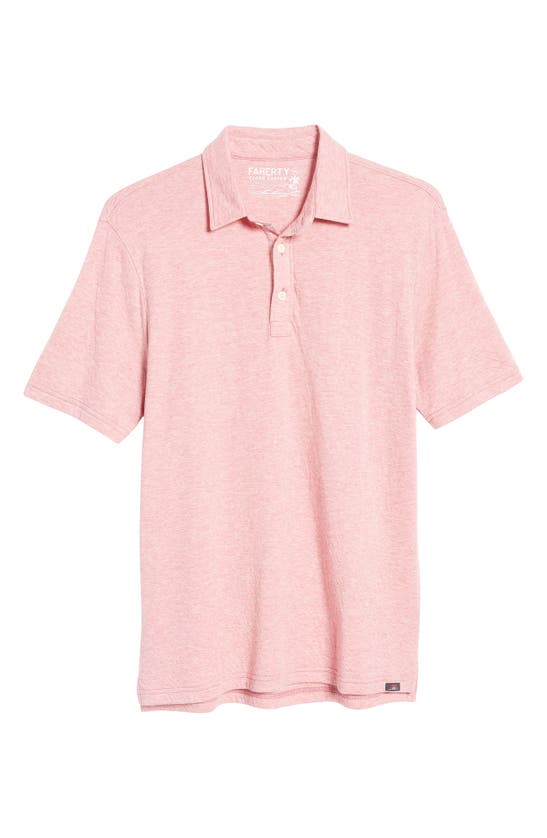 Faherty Cloud Cotton Blend Polo In Faded Flag Heather