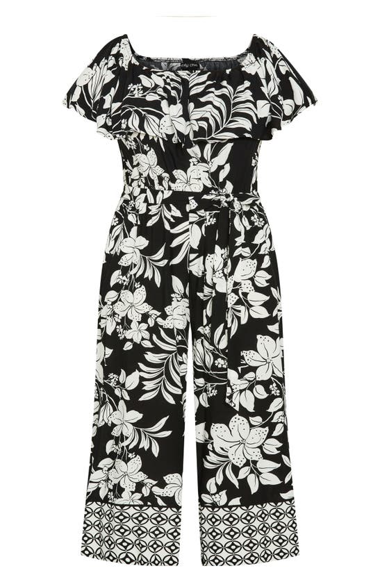 Shop City Chic Sienna Floral Off The Shoulder Jumpsuit In New Day