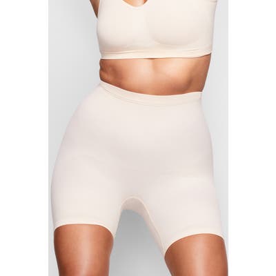 Plus Size Skims Sculpting Seamless Mid Shorts, X/3X - Beige