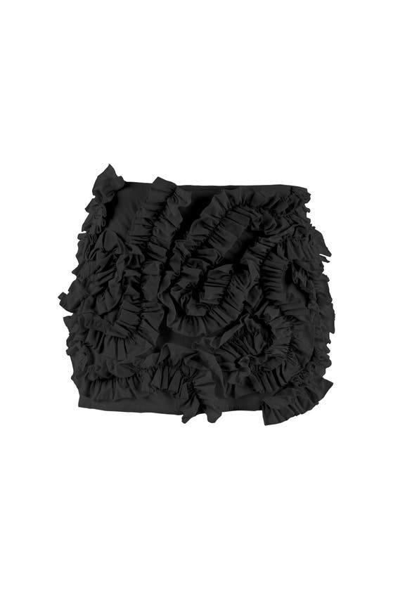 Shop Nocturne Ruffle Designed Skirt In Black
