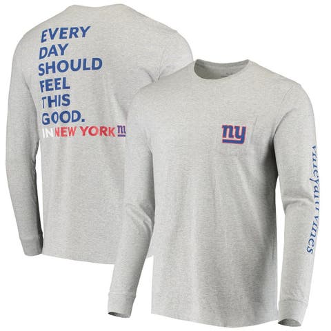 Men's New York Yankees Vineyard Vines Light Blue Logo Hoodie Long Sleeve  T-Shirt