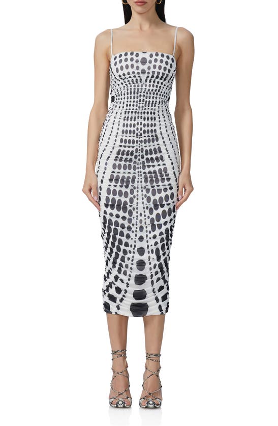 Shop Afrm Hazel Print Sleeveless Midi Dress In Illusion Dot