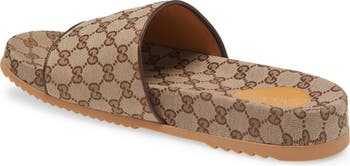 Gucci Men's GG Supreme Canvas Flip Flops Sandals Size 8 1/2G