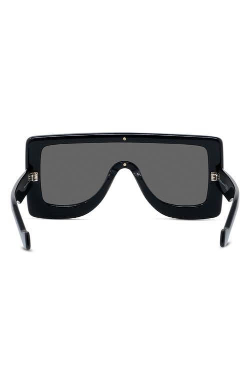 Shop Loewe Chunky Anagram 122mm Square Sunglasses In Shiny Black/smoke