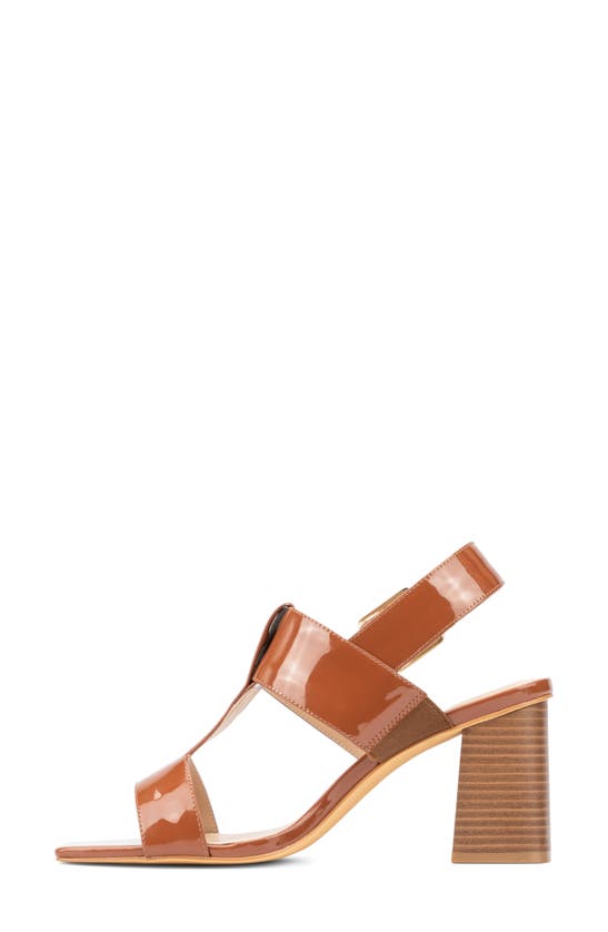 Fashion To Figure Women's Toni Wide Width Heels Sandals In Cognac
