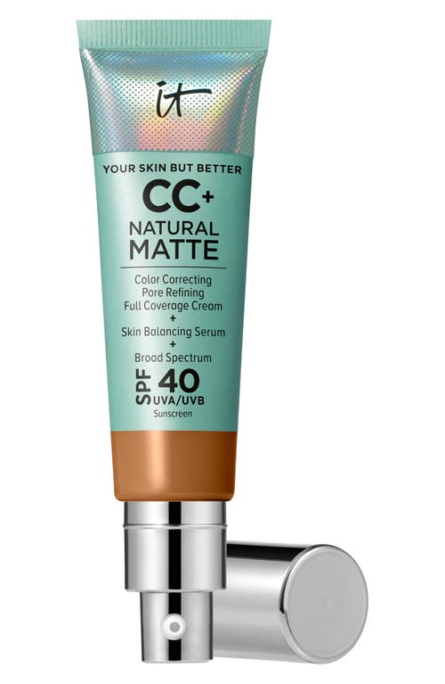 IT Cosmetics CC+ Natural Matte Color Correcting Full Coverage Cream in Rich Honey at Nordstrom